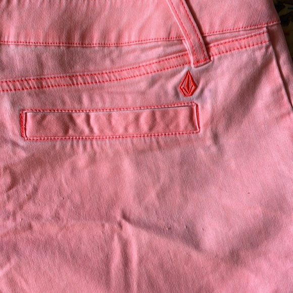 Retro Volcom Short Shorts // Neon Pastel Coral // 9 - Picture 5 of 6